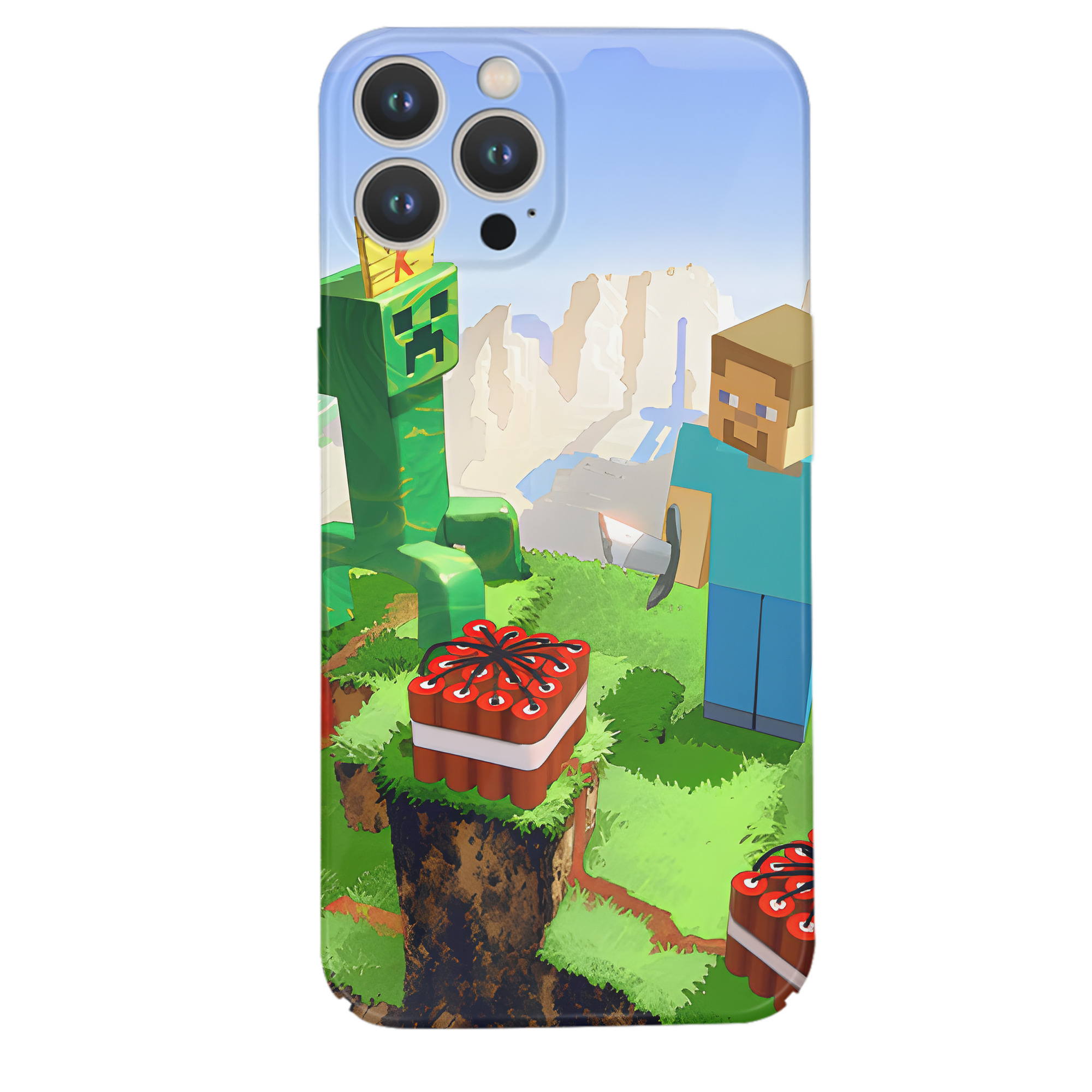 （画像用） マインクラフト ブロックの世界 Minecraft MC Block world 【iPhone 14シリーズ対応】ハードケース